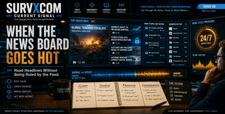 When the News Board Goes Hot featured image showing a digital news board and a reader separating signal from noise