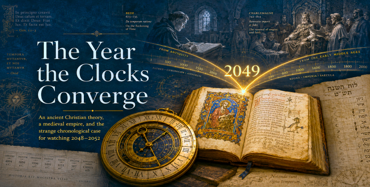 Ancient biblical and medieval timelines converging on the year 2049.