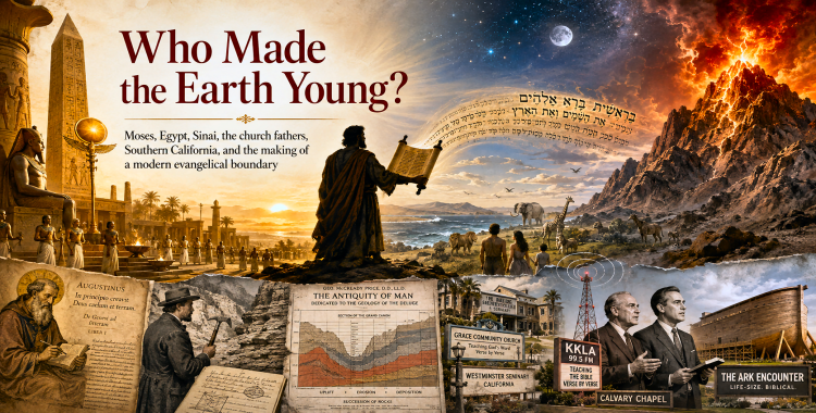Moses, Egyptian cosmology, Sinai, church manuscripts, geology and the modern young-earth creation movement.